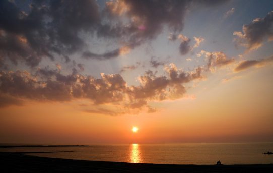 合唱稽古と日本海の夕陽～新潟