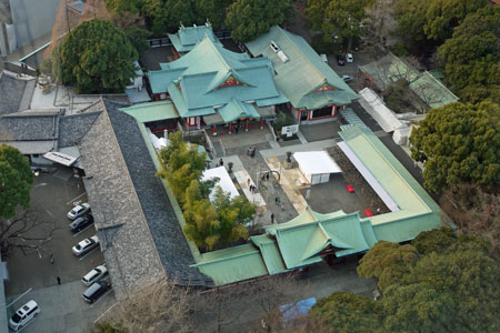 客室から見る日枝神社