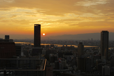 窓からの夕景